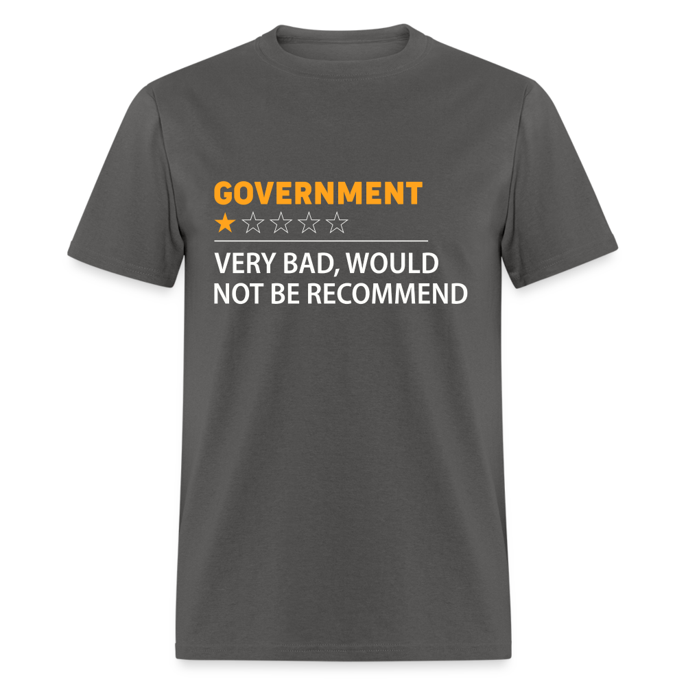 Government Rating T-Shirt (Very Bad Would Not Recommend) - charcoal