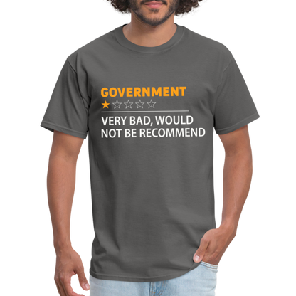 Government Rating T-Shirt (Very Bad Would Not Recommend) - charcoal