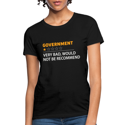 Government Rating Women's T-Shirt (Very Bad Would Not Recommend) - black