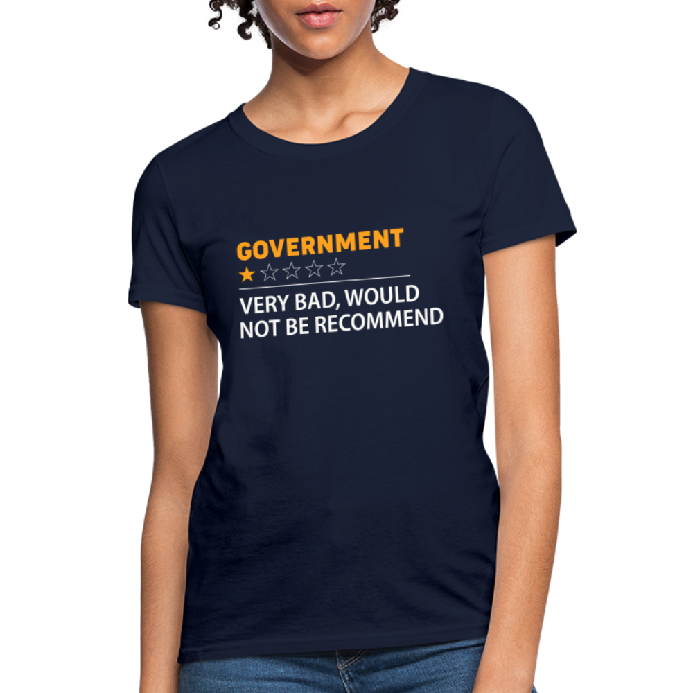 Government Rating Women's T-Shirt (Very Bad Would Not Recommend) - navy