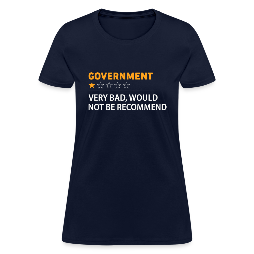 Government Rating Women's T-Shirt (Very Bad Would Not Recommend) - navy