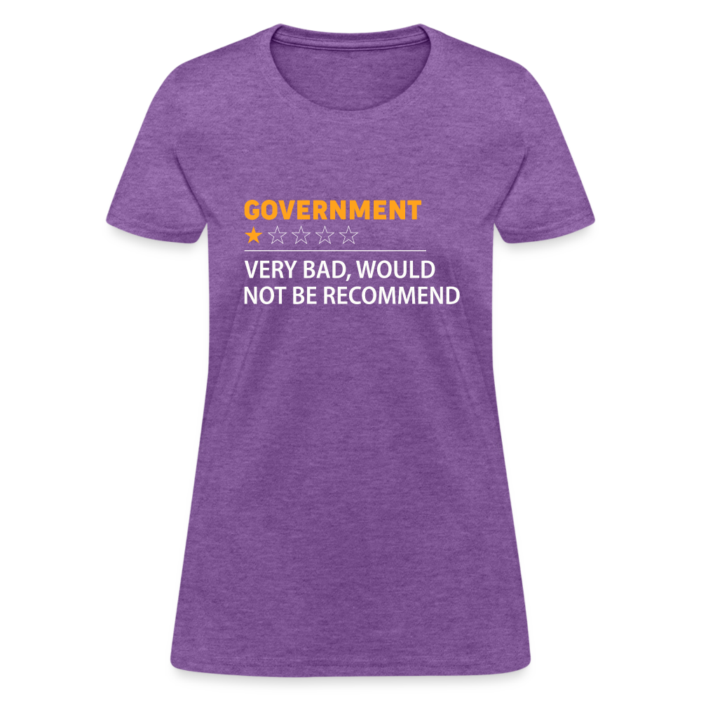 Government Rating Women's T-Shirt (Very Bad Would Not Recommend) - purple heather