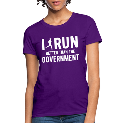 I Run Better Thank Government Women's T-Shirt - purple