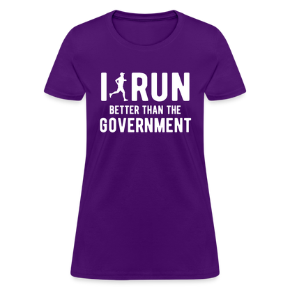 I Run Better Thank Government Women's T-Shirt - purple