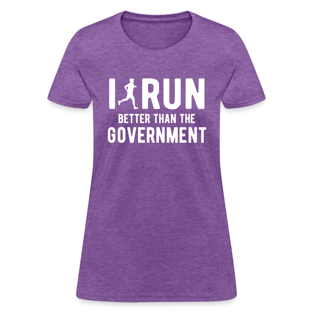 I Run Better Thank Government Women's T-Shirt - purple heather