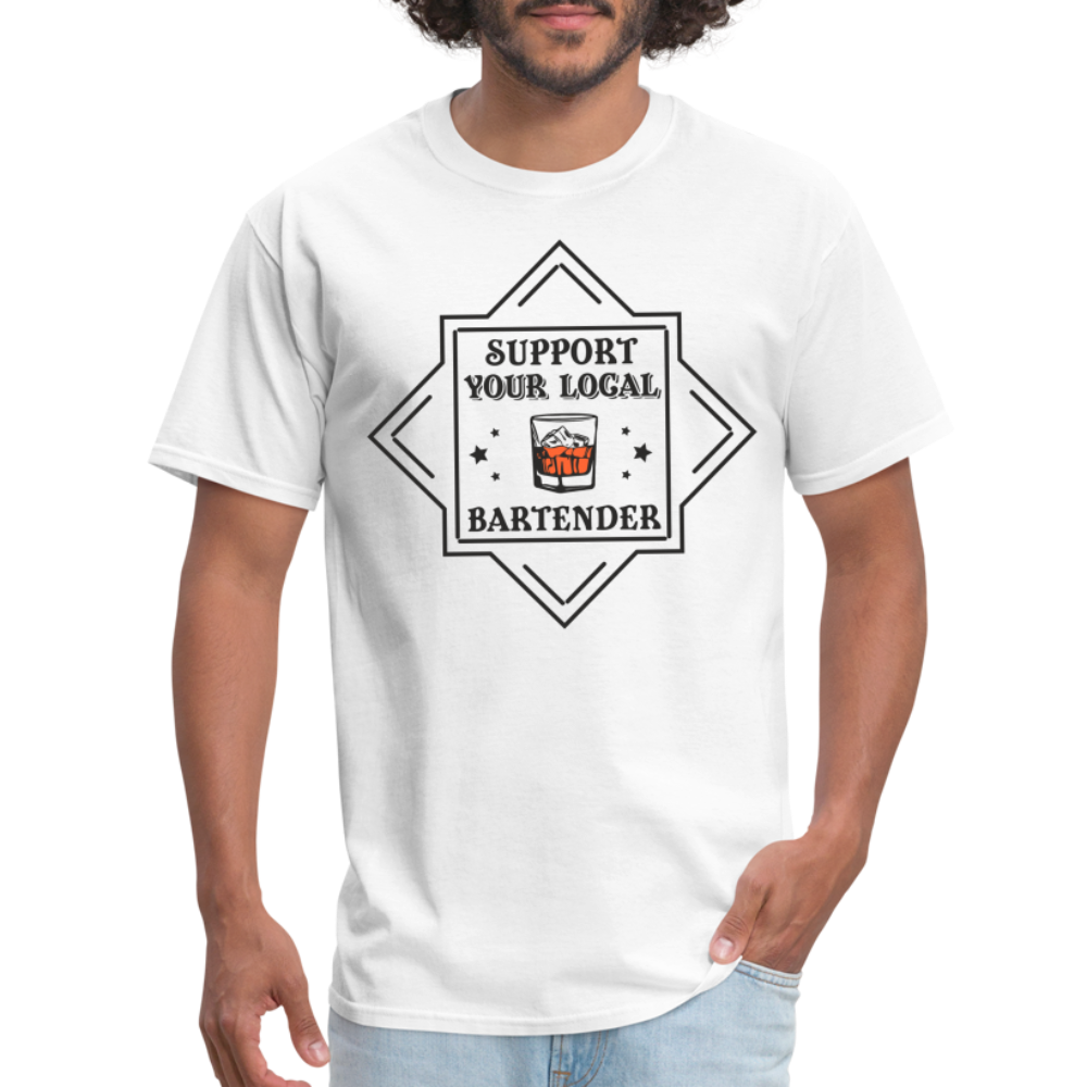 Support Your Local Bartender T-Shirt - white