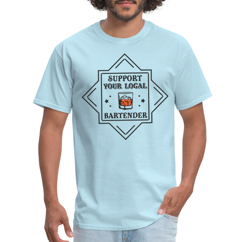 Support Your Local Bartender T-Shirt - powder blue