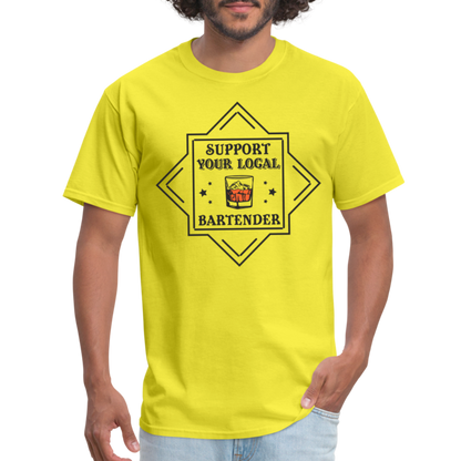 Support Your Local Bartender T-Shirt - yellow