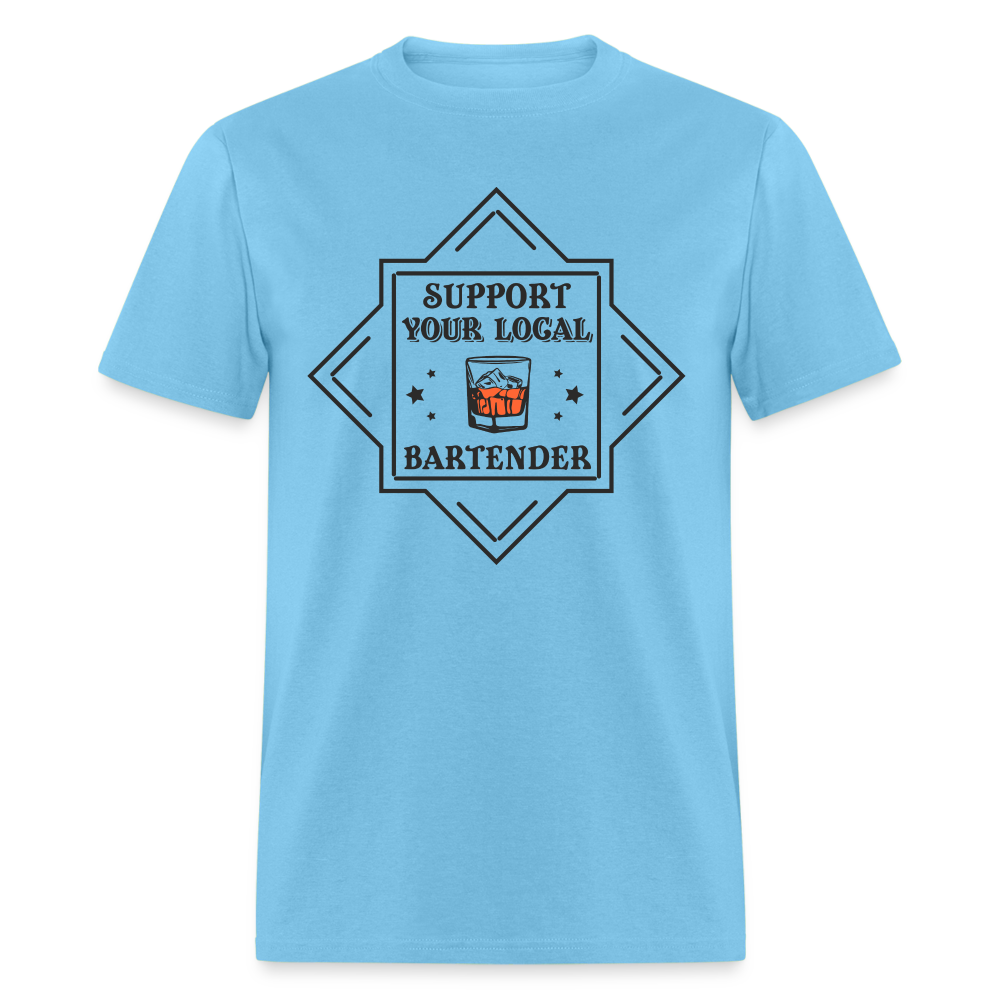 Support Your Local Bartender T-Shirt - aquatic blue