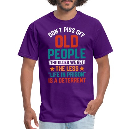 Don't Piss Off Old People T-Shirt - purple