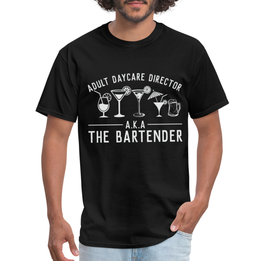 Adult Daycare Director T-Shirt (Bartender) - black