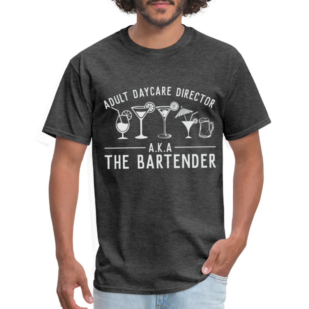 Adult Daycare Director T-Shirt (Bartender) - heather black