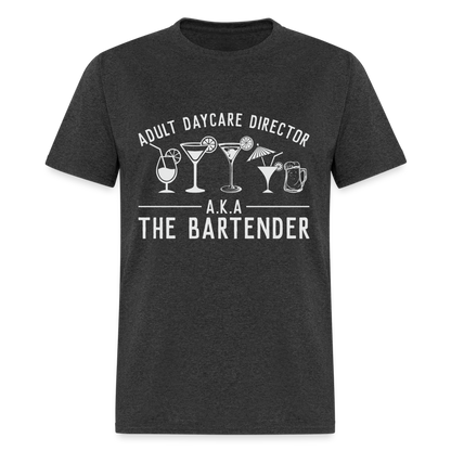 Adult Daycare Director T-Shirt (Bartender) - heather black