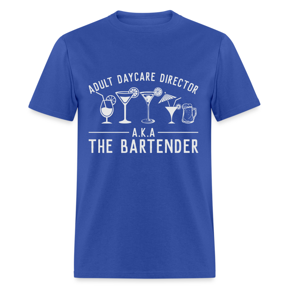 Adult Daycare Director T-Shirt (Bartender) - royal blue