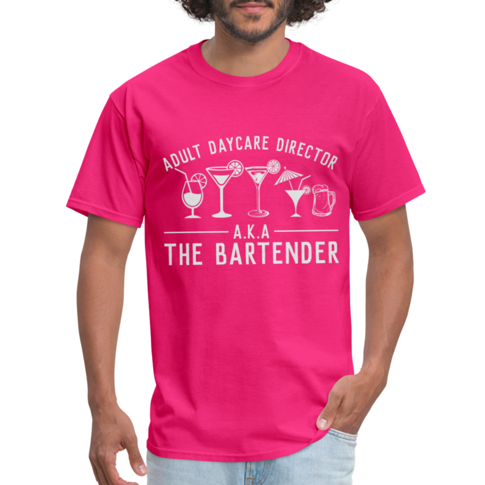 Adult Daycare Director T-Shirt (Bartender) - fuchsia