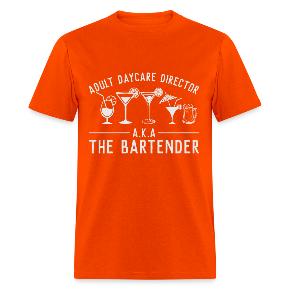 Adult Daycare Director T-Shirt (Bartender) - orange