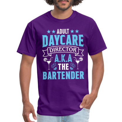 Adult Daycare Director AKA The Bartender T-Shirt - purple