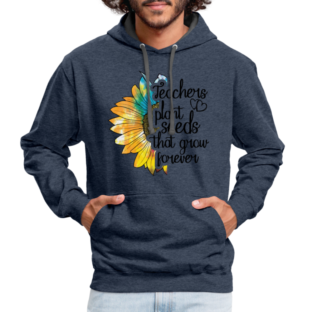 Teachers Plant Seeds That Grow Forever Hoodie - indigo heather/asphalt