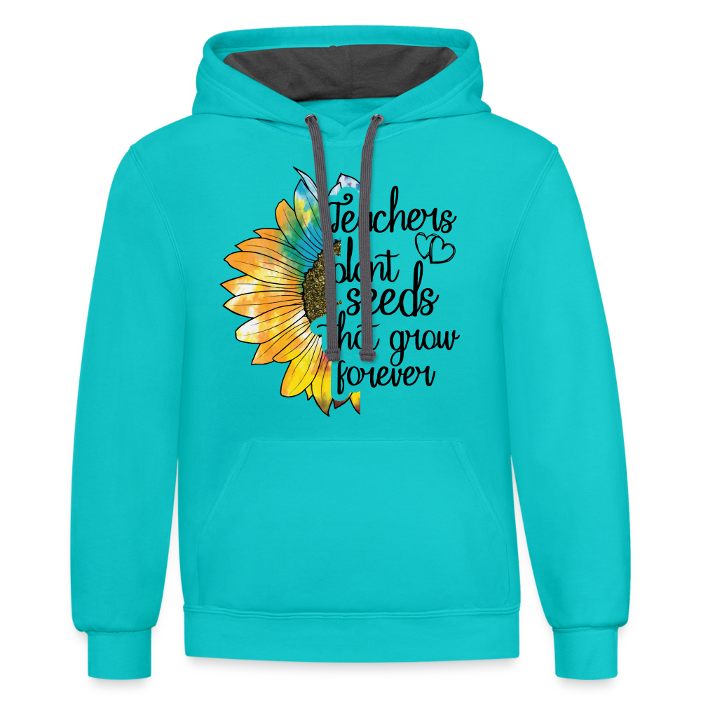 Teachers Plant Seeds That Grow Forever Hoodie - scuba blue/asphalt