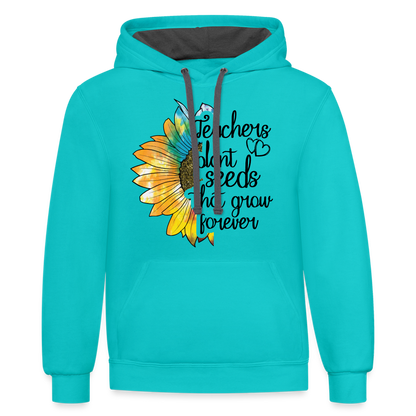 Teachers Plant Seeds That Grow Forever Hoodie - scuba blue/asphalt