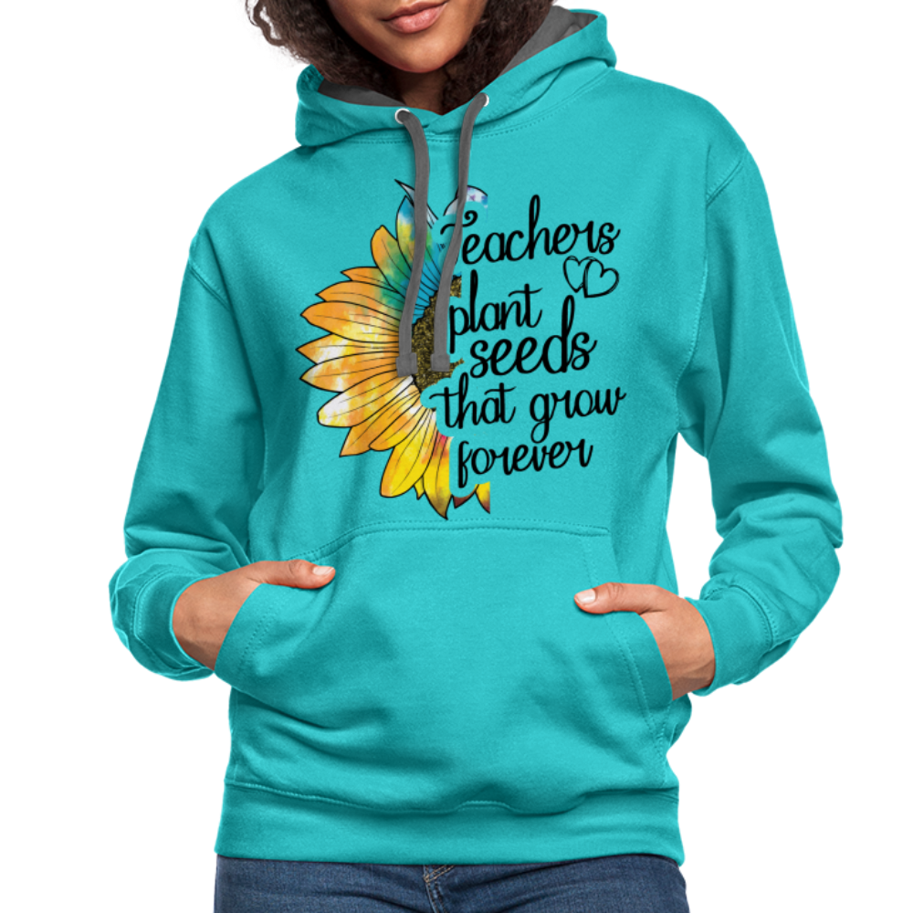 Teachers Plant Seeds That Grow Forever Hoodie - scuba blue/asphalt