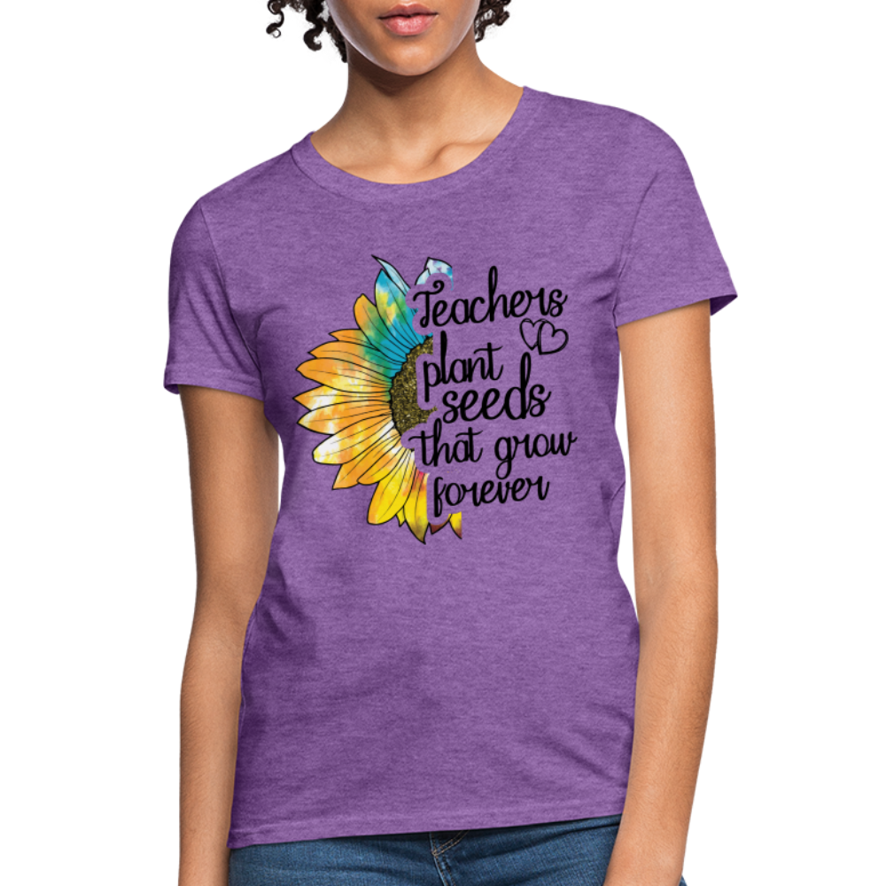 Teachers Plant Seeds That Grow Forever Women's T-Shirt - purple heather