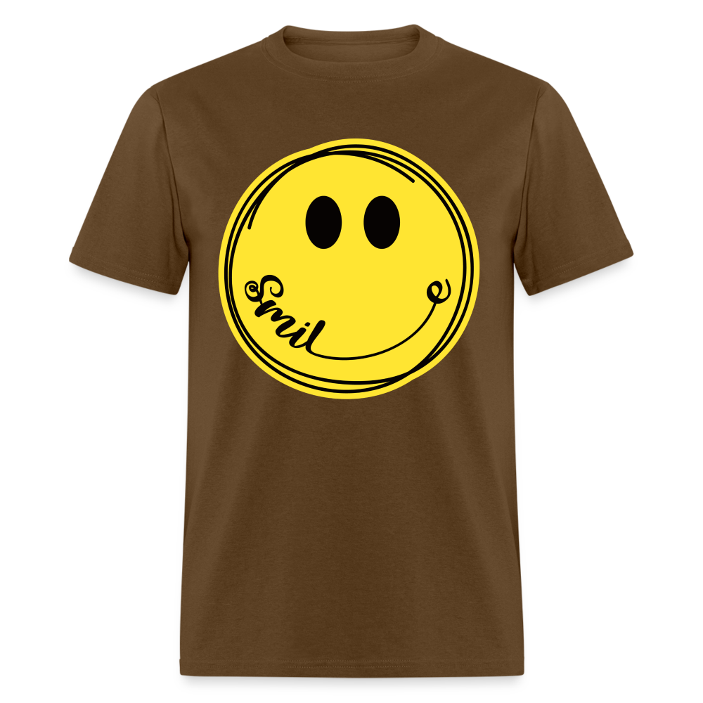 Smile - Smiley Face Emoji T-Shirt - brown