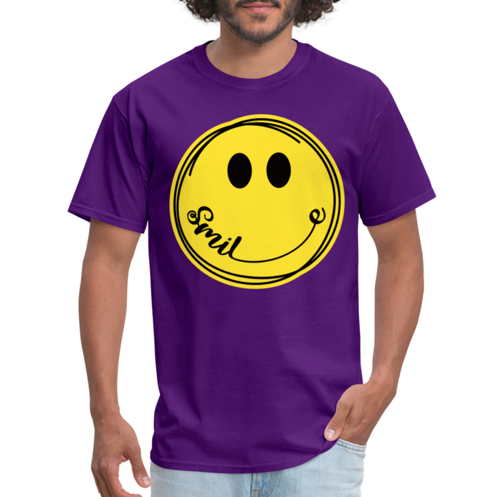 Smile - Smiley Face Emoji T-Shirt - purple