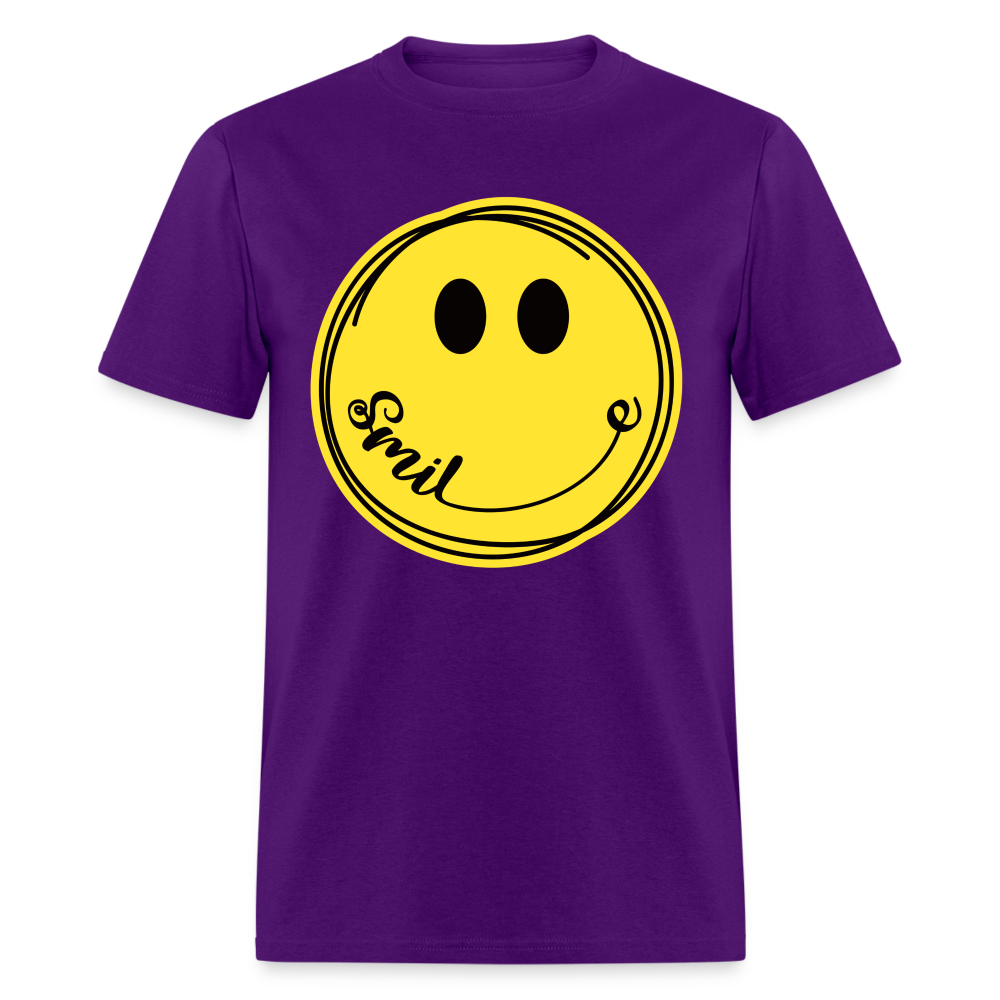 Smile - Smiley Face Emoji T-Shirt - purple