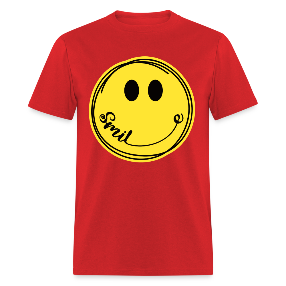 Smile - Smiley Face Emoji T-Shirt - red