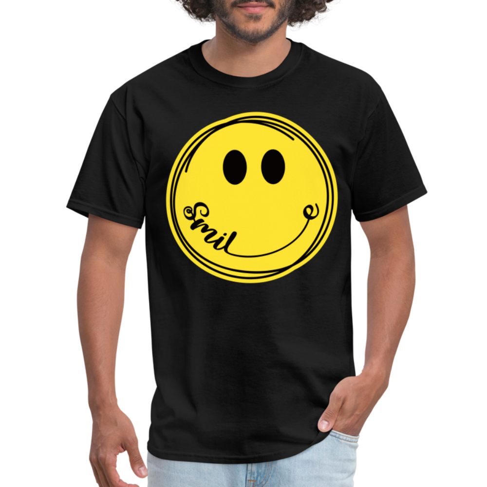 Smile - Smiley Face Emoji T-Shirt - black