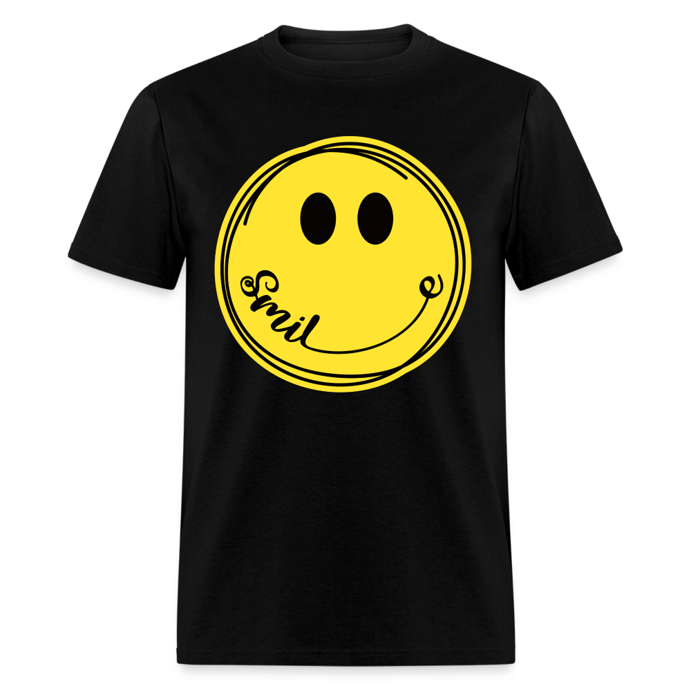 Smile - Smiley Face Emoji T-Shirt - black