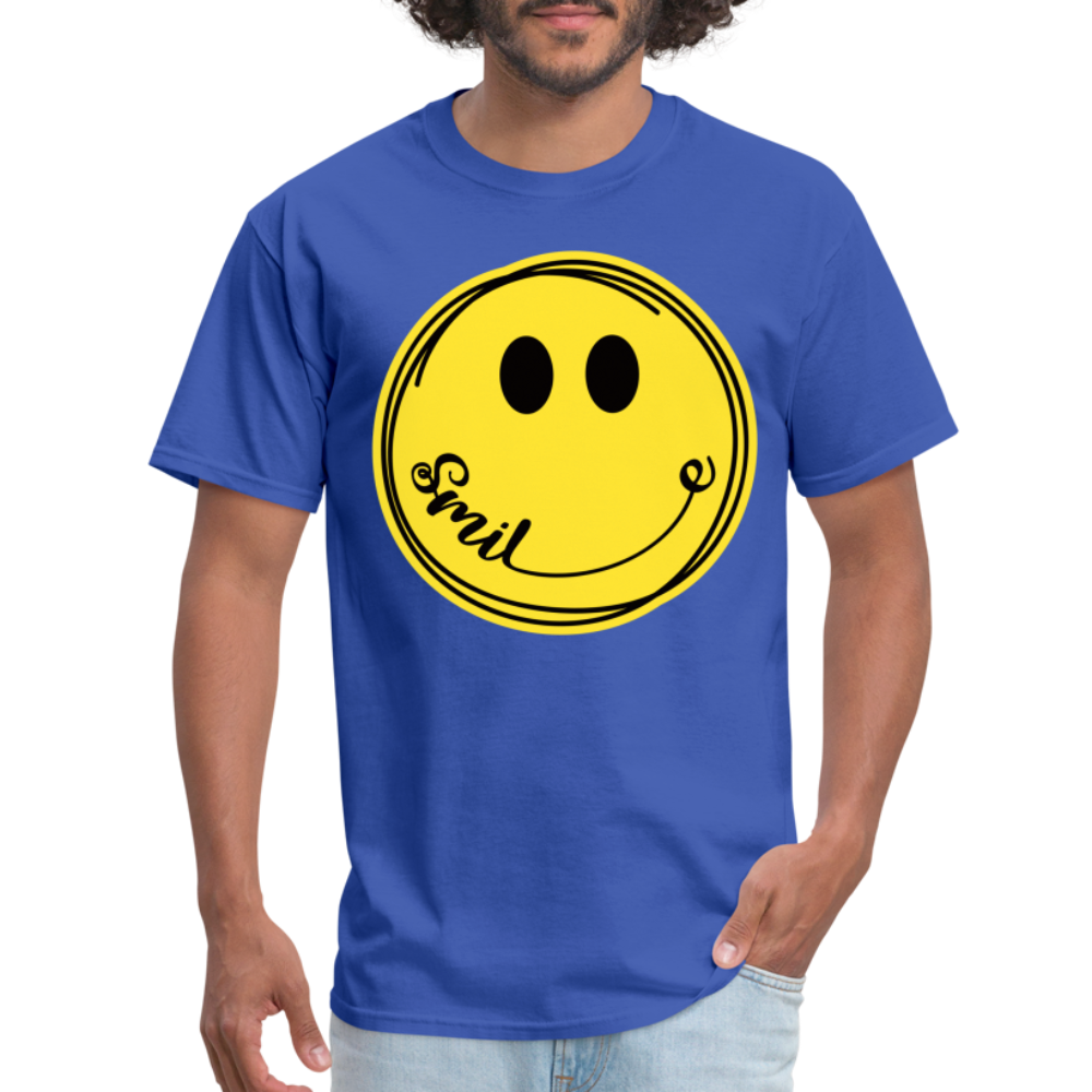 Smile - Smiley Face Emoji T-Shirt - royal blue