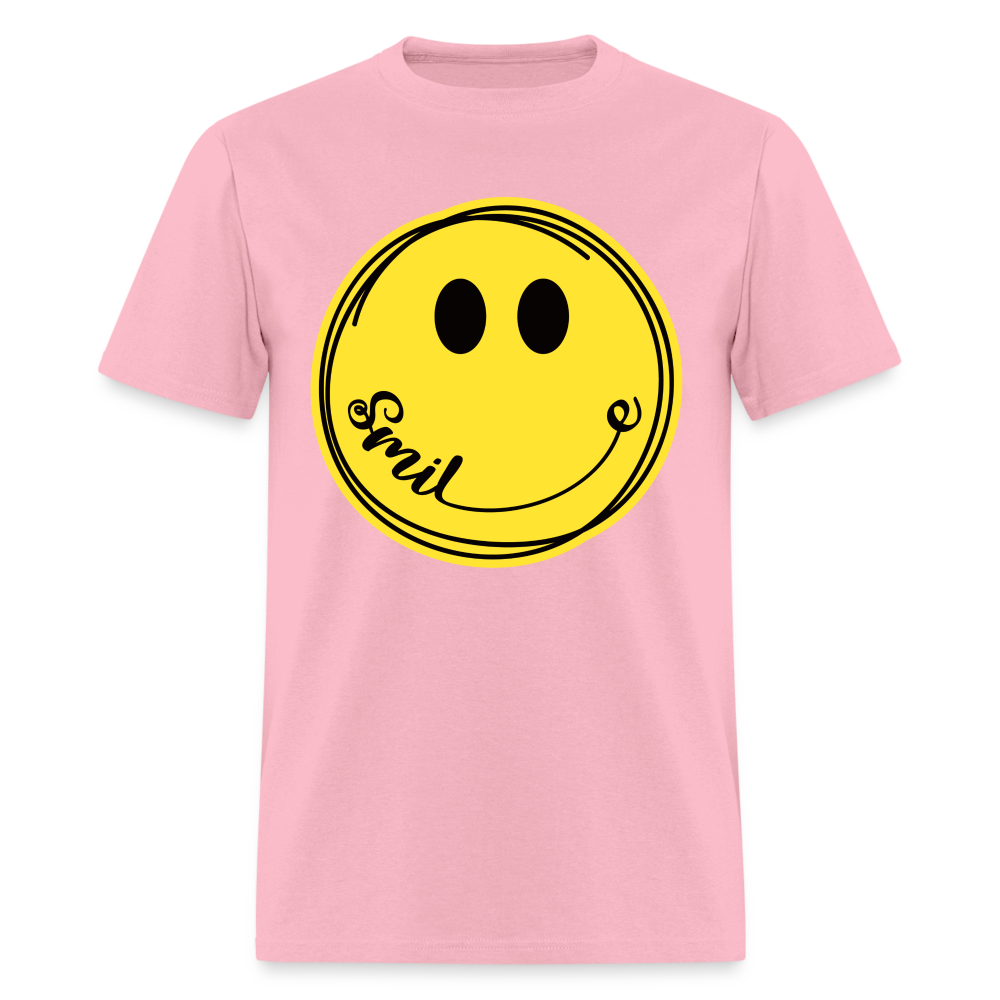 Smile - Smiley Face Emoji T-Shirt - pink