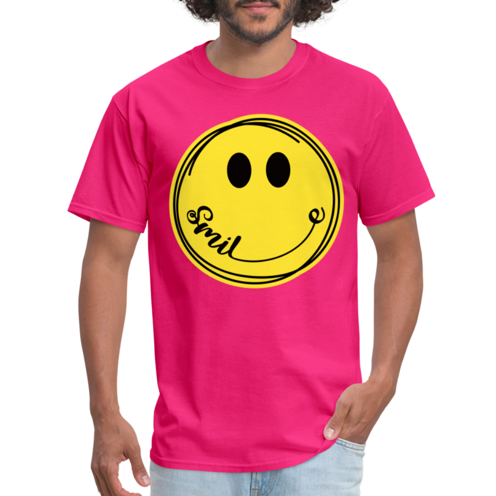 Smile - Smiley Face Emoji T-Shirt - fuchsia