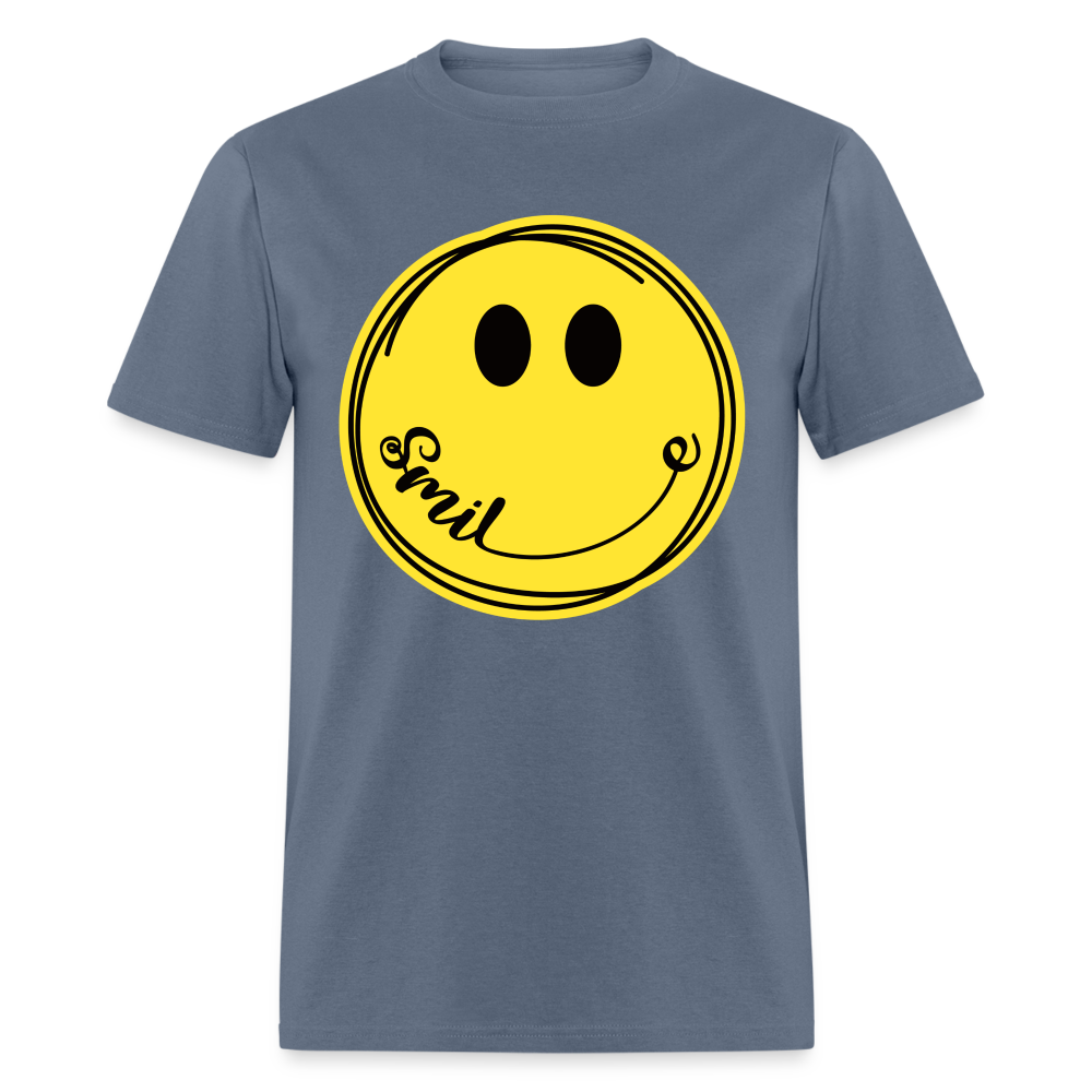 Smile - Smiley Face Emoji T-Shirt - denim