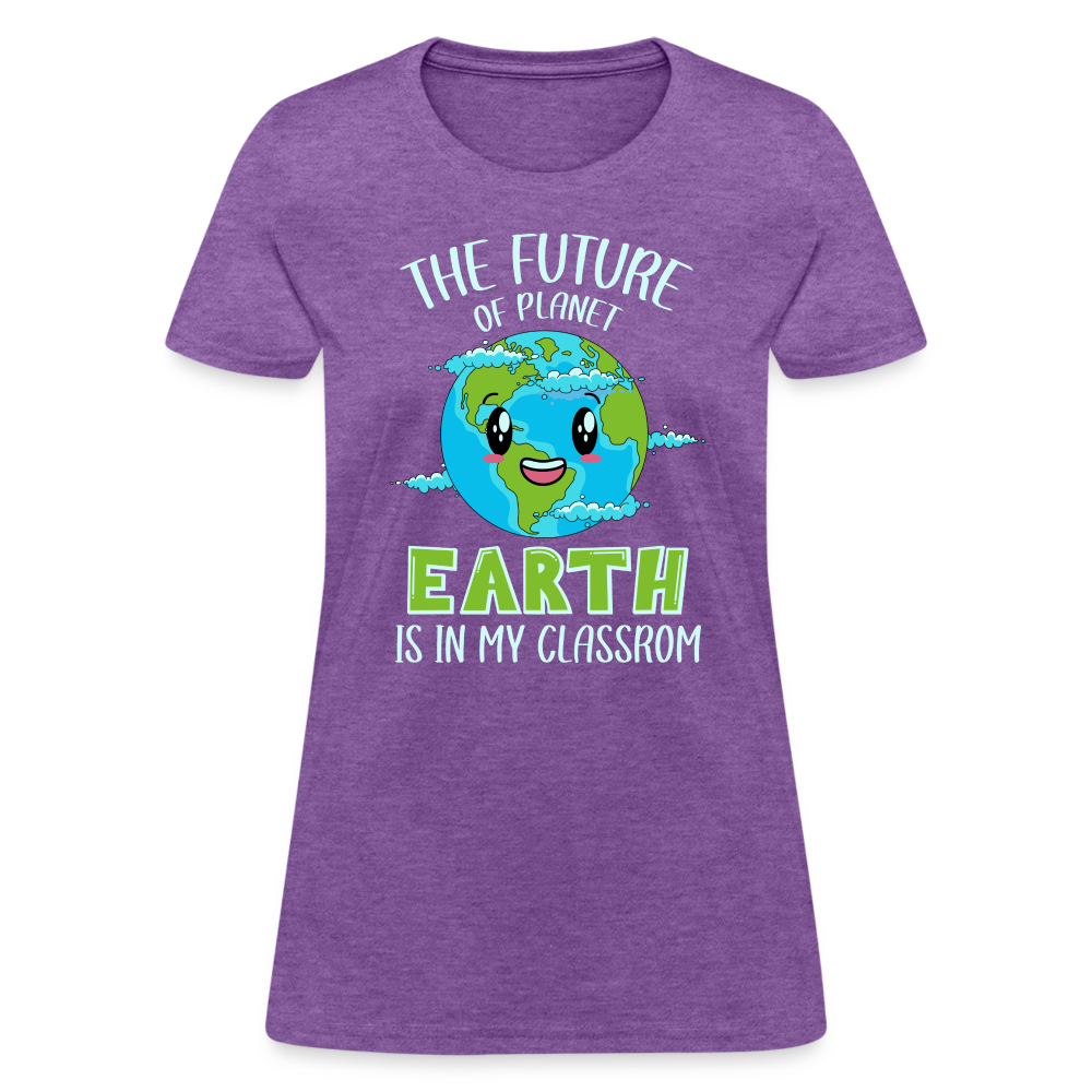 Earth Day Teacher Women's T-Shirt (The Future is in My Classroom) - purple heather