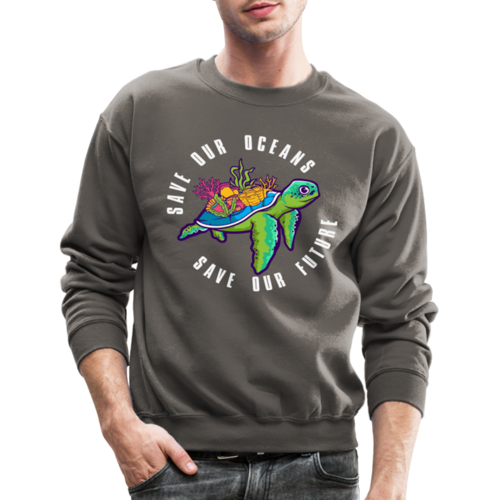 Save Our Oceans Save Our Future Sweatshirt Color: asphalt gray