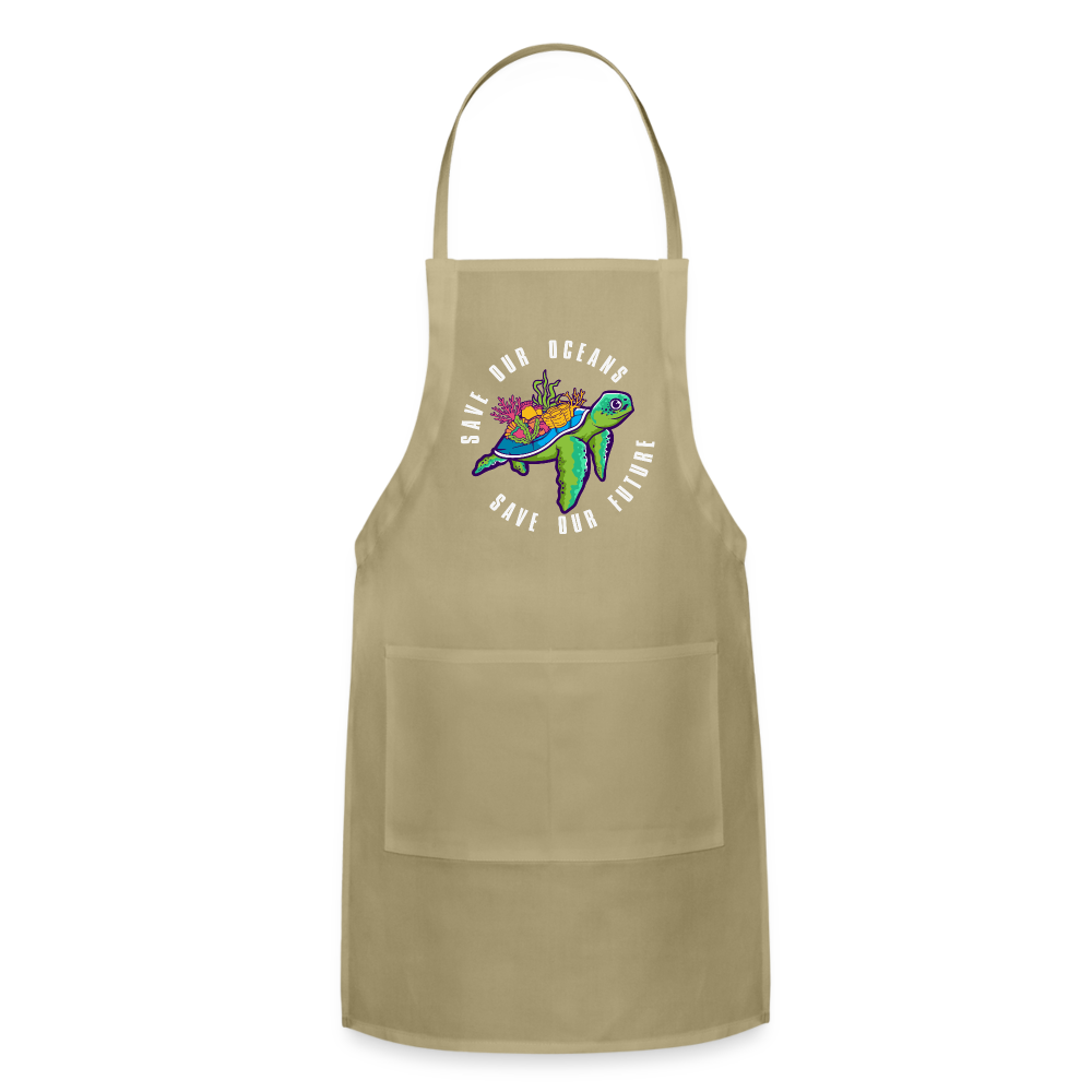Save Our Oceans Save Our Future Adjustable Apron - khaki
