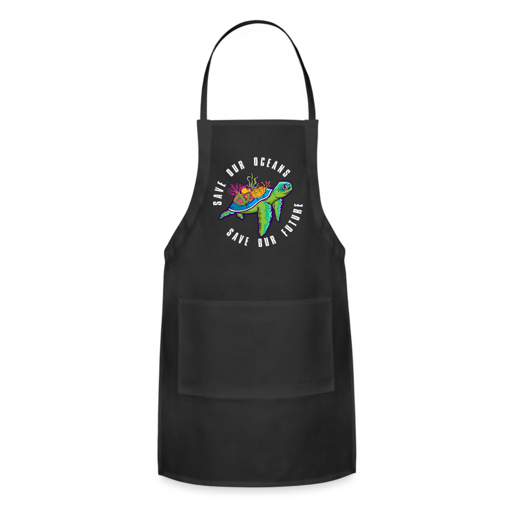 Save Our Oceans Save Our Future Adjustable Apron - black