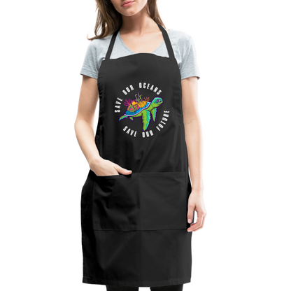 Save Our Oceans Save Our Future Adjustable Apron - black