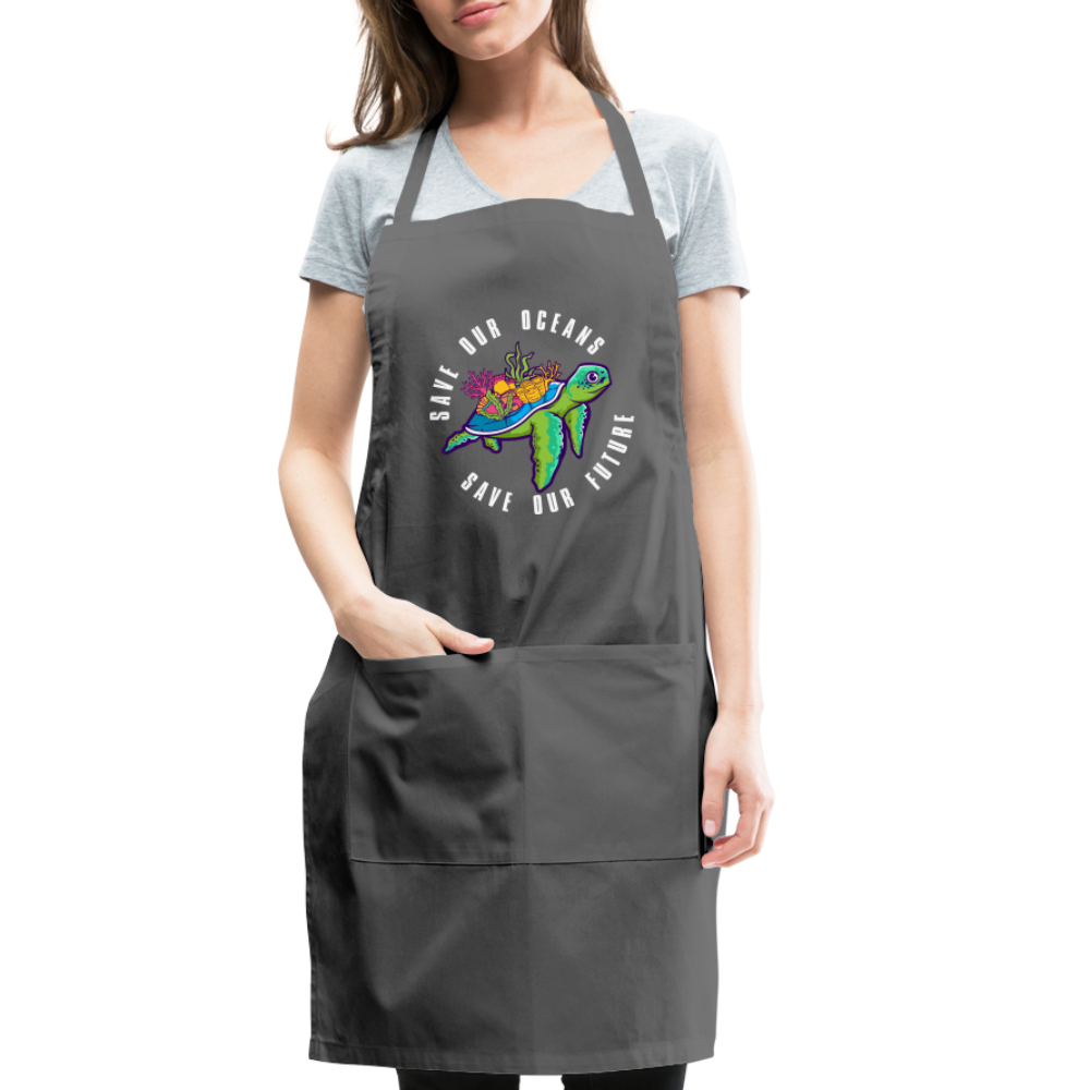 Save Our Oceans Save Our Future Adjustable Apron - charcoal