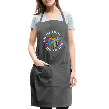 Save Our Oceans Save Our Future Adjustable Apron - charcoal