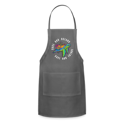 Save Our Oceans Save Our Future Adjustable Apron - charcoal