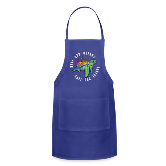Save Our Oceans Save Our Future Adjustable Apron - royal blue