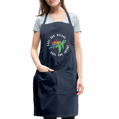 Save Our Oceans Save Our Future Adjustable Apron - navy