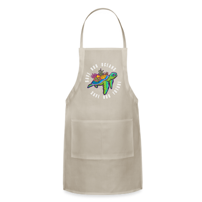 Save Our Oceans Save Our Future Adjustable Apron - natural