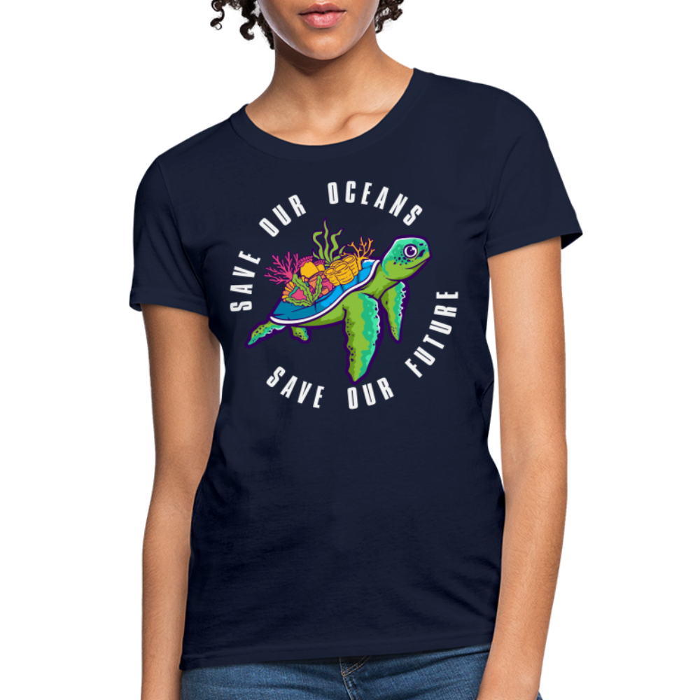 Save Our Oceans Save Our Future Women's T-Shirt - navy