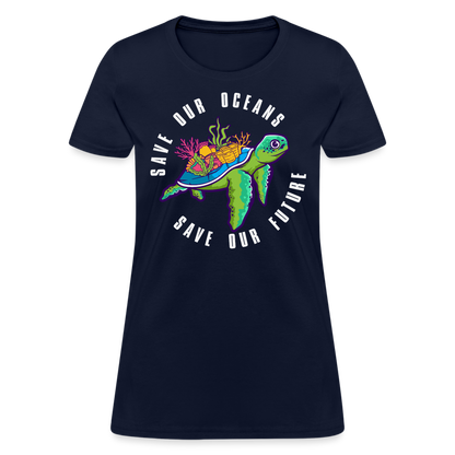 Save Our Oceans Save Our Future Women's T-Shirt - navy