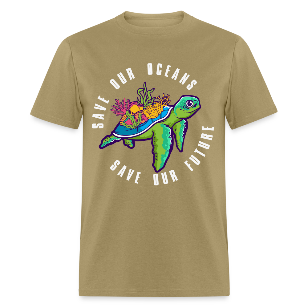 Save Our Oceans Save Our Future T-Shirt Color: khaki